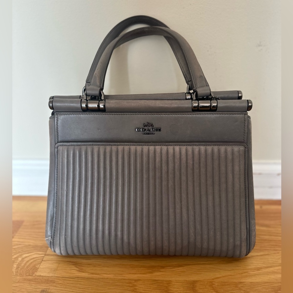 Coach Gray Leather Handbag